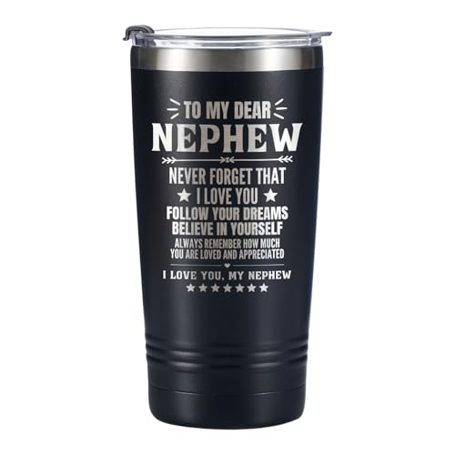 Onebttl Nephew Gifts from Aunt Uncle, Tumbler Travel Coffee Mug Stainless Steel Insulated...