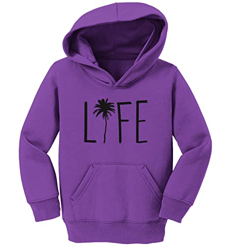 Life With Palm Tree - Stylish Tropical Toddler/Youth Fleece Hoodie2