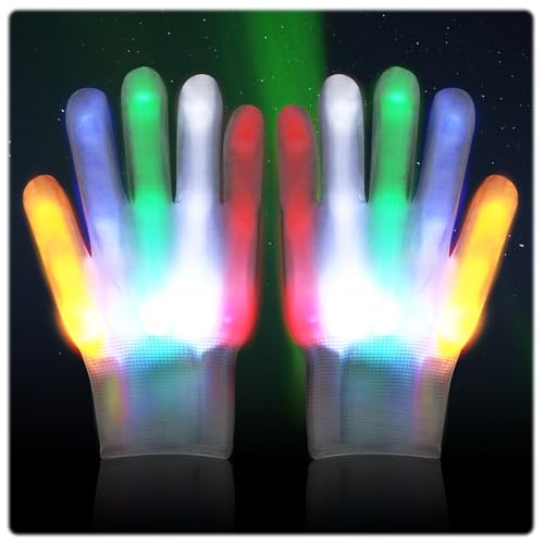 Toys for 7 8 9 10 11 12 Years Old Kids Flashing Light Up Rainbow LED Gloves | LED Gloves Gloving Gloves Light UP Gloves Cool Stuff for Boys Glow Gloves Cool Toys Rave Cool Toys for Ages 3-6, 8-13, 14-18 - image 7