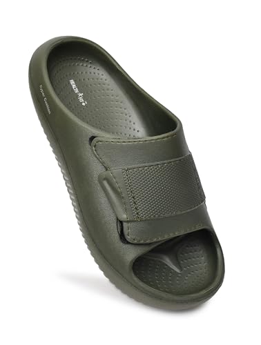 Image of HEALTH FIT Extra Soft Premium Classic Cushion Sliders /Slippers with Cushion FootBed for Adult & Comfortable Light Weight Anti-SkidWaterproof Stylish Flip Flops for Men's HF152