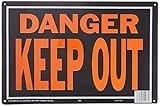 HY-KO Products 834 Danger Keep Out Aluminum Sign, 9.25' x 14', Orange/Black