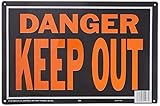 Hy-Ko Products 834 Danger Keep Out Aluminum Sign, 9.25' x 14', Orange/Black