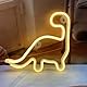 QiaoFei Baby-Dinosaurier-Neonschild für Kinder, Geschenke, LED-Dino-Lampe für Wanddekoration, Zuhause, Party, Urlaub, Dekoration, Tisch-Nachtlicht-Schilder, Warmweiß