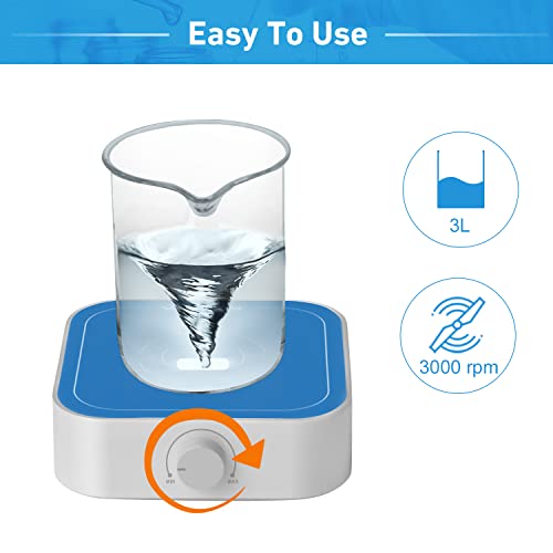 Mélangeur magnétique max 3000 ml agitateur magnétique bleu blanc sans balais - 3