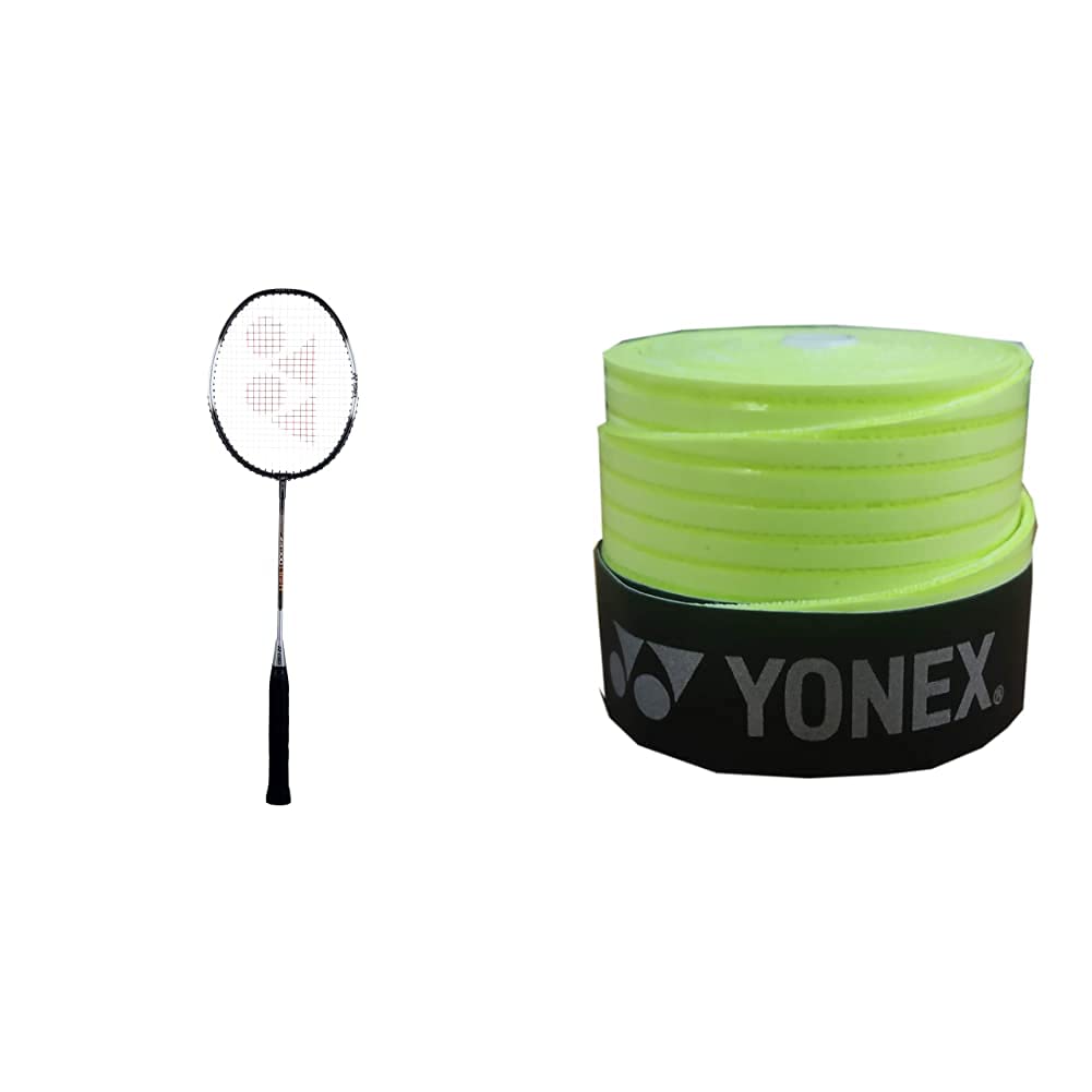 Yonex ZR 100 Light Aluminium Badminton Racquet with Full Cover | Made in India (Black)+Yonex ET 903 E Super Rubber Badminton Grip (Yellow) (B098JVG8Q3) Amazon Price History, Amazon Price Tracker