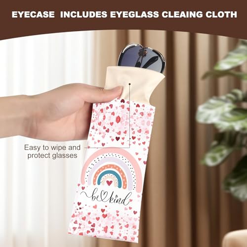 Image of Anikathy 2Pcs Sunglass Eyeglass Glasses Case Soft PU Leather with Cleaning Cloth Portable Glasses Pouch Bag for Men Women