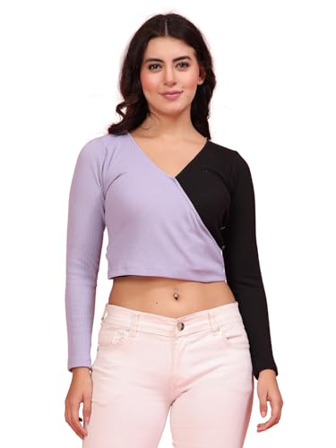 Image of Rigo Casual Wear V Neck Rib Knit Top for Women | Slim Fit Long Sleeves Western Tops for Women