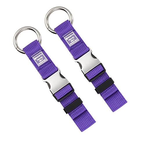 Image of 2PCS Heavy Duty Add a Bag Luggage Strap Jacket Gripper,Carry-on Baggage Suitcase Straps Belts Travel Accessories-Purple
