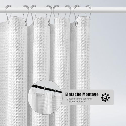 Rideau de douche anti-moisissure et imperméable à ourlet lesté