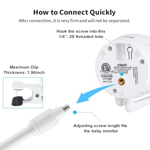 Babyphone Halterung für HelloBaby HB65/HB6339/HB66/HB6550/HB248/HB6558/HB40, Flexible Baby Kamera Holder für VTimes VT302… – Ansicht 4