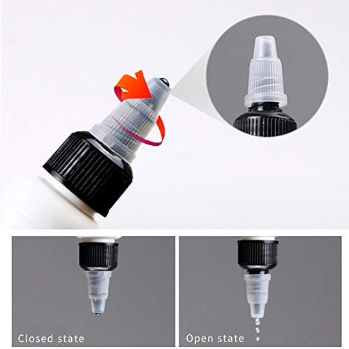 Cheeren 12Pcs 5Oz/150Ml Plastic Squeeze Dispensing Bottles With Black Twist Cap, Multi Purpose Bottle For Crafts, Art, Glue, Liquid，Kitchen,Household #TOP6