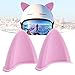 2PCS casco moto orecchie gatto adesivo decorazione, rosa impermeabile copricapo per moto casco bicicletta 2Pcs