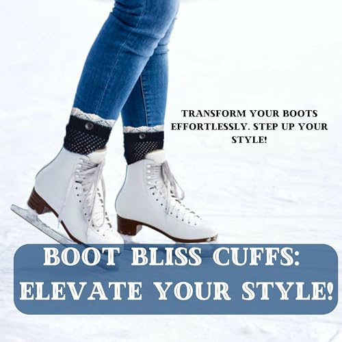 Image of Tipi Toe Women's 3 Pairs Boot Cuffs - Knitted Short Leg Warmers for Boots, Cozy Winter Layering Socks