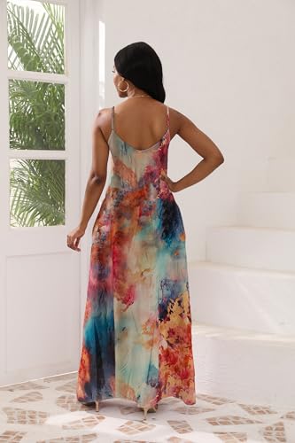 Image of vunahzma Womens Casual Fashion Sleeveless Plus Size Loose Long Sexy Maxi Dress with Pockets