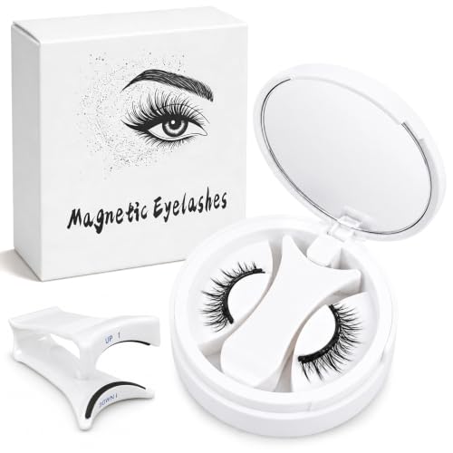 Pestañas postizas magnéticas,Pestañas Magnéticas Reutilizables con Clip de pestañas,estilo natural para maquillaje de ojos,uso diario,fiestas y viajes,aplicación sin pegamento