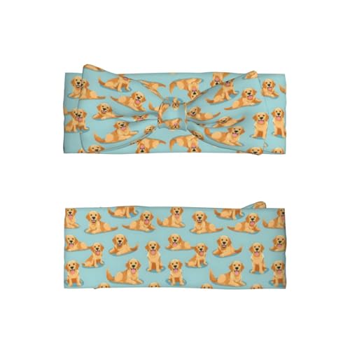 Cute Golden Retriever Print Baby Girl Bows And Headbands 6-12 Months For Baby Girls Newborn Infant Toddlers2
