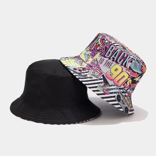 Image of Quanhaigou Bucket Hat for Men Women,Packable Reversible Printed Sun Hats,Fisherman Outdoor Summer Travel Hiking Beach Caps