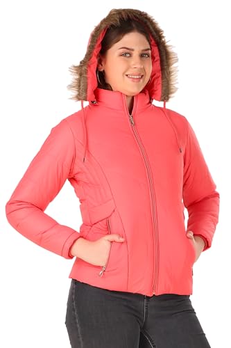 Image of Brazo Girls and Women's Puffer Regular Fit Bomber Jacket For Winter Wear | Hooded Neck | Full Sleeve | Zipper | Casual Jacket For Woman & Girl | Western Stylish Jacket For Women