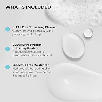 Paula's Choice CLEAR 3-Piece Acne Kit, Includes Cleanser, 2% Salicylic Acid Exfoliant & Moisturizer, Prevents & Treats Mild to Severe Acne & Breakouts, Extra Strength, Fragrance Free, Full Size