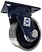 RWM Casters - 75-FSR-0625-S 75 Series Plate Caster, Swivel, Kingpinless, Forged Steel Wheel, Roller Bearing, 5000 lbs Capacity, 6" Wheel Dia, 2-1/2" Wheel Width, 7-1/2" Mount Height, 6-1/2" Plate Length, 4-1/2" Plate Width