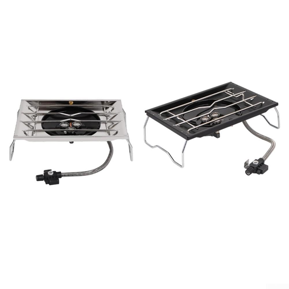 Hornillo Gas Plegable para acero Inoxidable para Camping Hornillo(black)