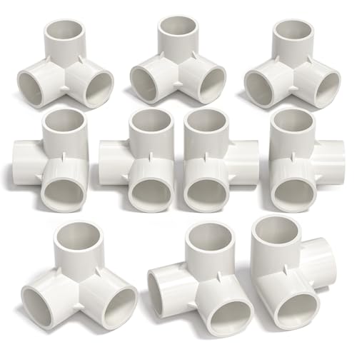 Bwintech 10 Pcs 32MM (1") 3 Way Cubic Tee Slip Connector PVC-U Fitting Elbow Coupling Connector Garden Water Pipe Connection
