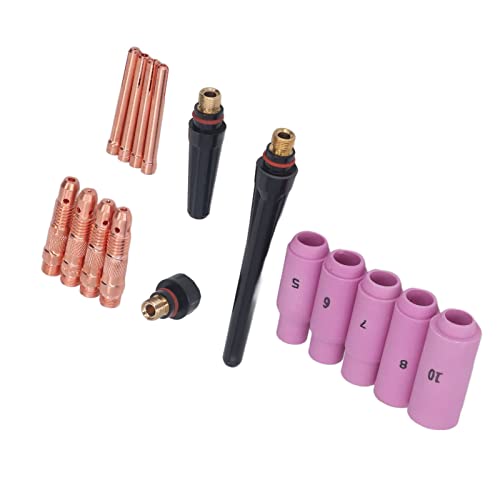 Peças de tocha de plasma, kit de acessórios de tocha de soldagem TIG cobre cerâmica durável fácil de