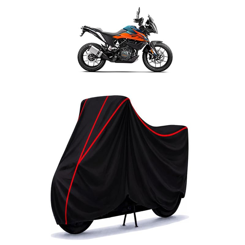 Image of KTM 390 Adventure X Standard Water Resistant Bike Cover for All Motorcycles & Rain | Heavy Duty| UV Protection, Dustproof, Scratchproof | All Weather Two Wheeler Cover with Elastic Bottom
