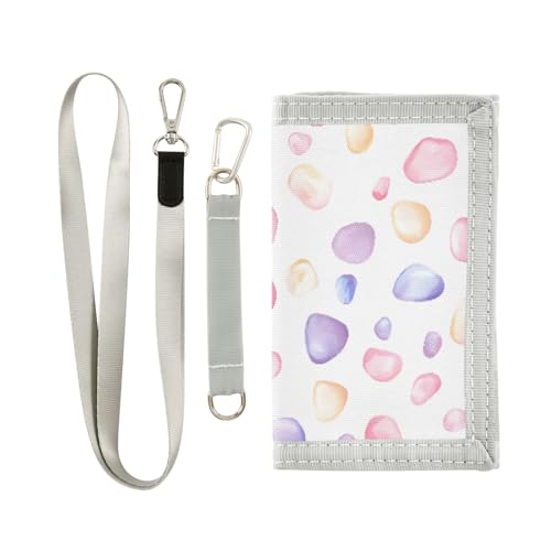 ALAZA Kids Wallets for Boys Girls Toddler Trifold Wallet Children Small Colorful Pebbles with Zipper Coin Pocket