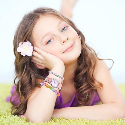 Reloj de cuarzo infantil y pulsera para regalo de cumpleaños de niñas 6