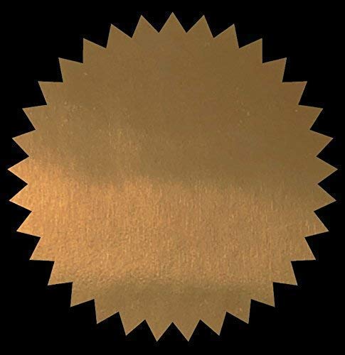 Bronze, Silver or Gold - 50mm (2 Inch) Notary Seals - Company, Legal, Certificate Seals (Pack Size - 1000 Stickers, Bronze)