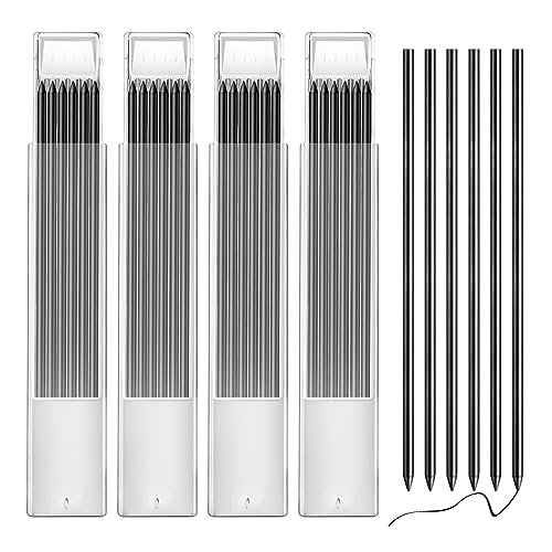 Redamancy Bleistiftminen 24 Stück für Tischler 2 8mm Solide Tieflochmarker Konstruktion Bleistift Ersatz Schwarz