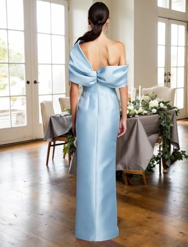 One Shoulder Satin Mother of The Bride Dresses for Women Long Formal Mother of The Groom Evening Dress with Slit2