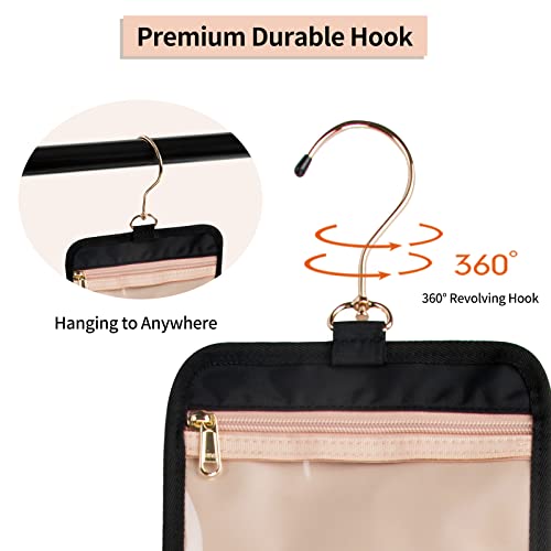 Travel Makeup Bag, Large Capacity Portable Cosmetic Organizer Pouch Waterproof Hanging Toiletry Bag With Hook For Women Girls #TOP1