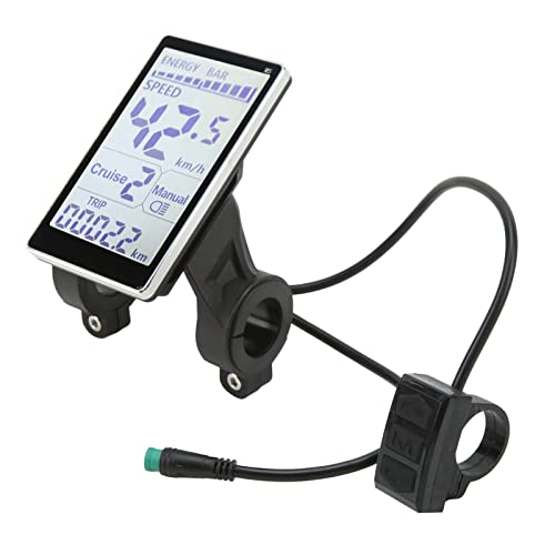 HOHXFYP GPS Bike Computer, Bicicleta El¨¦ctrica LCD Meter 5 Pin 24V 36V 48V 60V, M5 Cycling Computer, Bike Veloc¨ªmetro Od¨®Metro para 31.8 22.2mm Bicicletas El¨¦ctricas