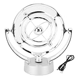 Silver Perpetual Motion Ball Ornament Desk Toy, Electronic Multifunctional Educational Gift Choice, Made of Metal and Plastic Materials, Supports USB or 4 AA Batteries