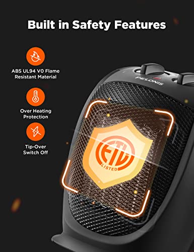 Pelonis Pth15A4Bgb Ceramic Tower 1500W Indoor Space Heater, Grey & Phta1Abb Portable, 1500W/900W, Quiet Cooling & Heating Mode Space Heater For All Season, Black #TOP6