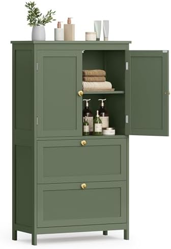 Amazon.com: VASAGLE Bathroom Floor Storage Cabinet, Bathroom Storage ...