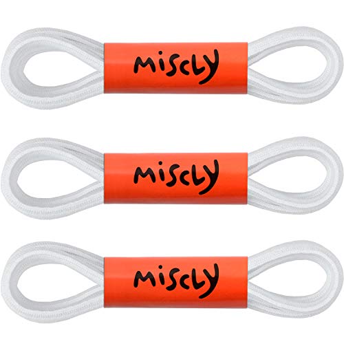 Miscly 3 Pairs Oval Elastic Shoelaces – Oval Stretch Shoe Laces (54″, White) #TOP5