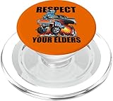Divertido Respeta A Tus Ancianos Clásico Hot Rod Muscle Car Cartoon PopSockets PopGrip para MagSafe