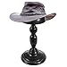 MyGift Vintage Design Black Metal Hat Stand with Dome Top Design, Baseball Cap and Wig Holder Freestanding Display Rack, Set of 2