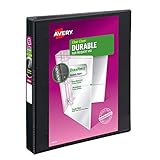 Avery Durable View 3 Ring Binder, 1 Inch EZD Rings, 1 Black Binder (09300)