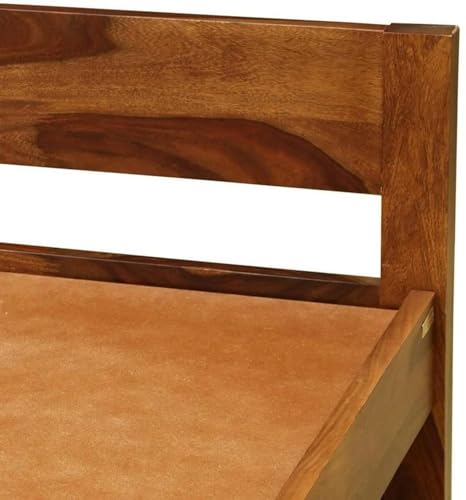 Image of CRAFT D ARTS Sheesham Wood Single Size Bed Without Storage | Wooden Single Bed | Space Saving Low Floor /Lying /Rise /Level /Profile Cot Bed for Bedroom, Natural Finish