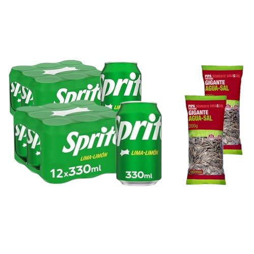 UBOON - Lima-Limón, Bajo en Azúcares y Calorías, Pack 24 Lata 330ml + + ¡Incluye Dos Pipas girasol gigantes tostadas Mercadona de Regalo