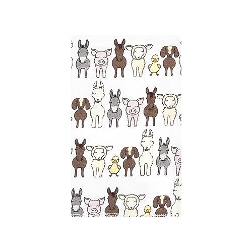 Image of Hudson Baby Unisex Baby Cotton Poly Flannel Burp Cloths, Farm Friends Grey 10-Pack, One Size