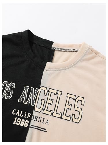 SOLY HUX Girl's Color Block Letter Graphic Tees Summer Crew Neck Short Sleeve Casual T Shirts3