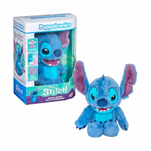 Muñeco Animatrónico Stitch Puppetronic interactivo con sensor táctil y sonidos de Famosa