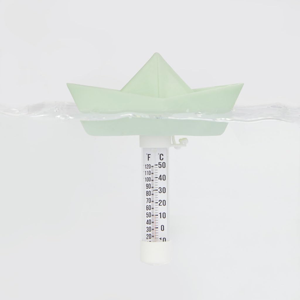 Balvi thermomètre de piscine/bain Paper Boat Couleur Turquoise Bateau flottant en origami Plastique 1
