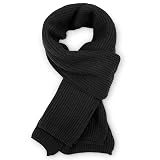 Buluri Herren Schal, Winter Schal Warm Dick Lang, Extra Weicher Warmer Damen Schal - Schwarz