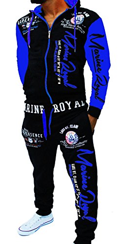 Unbekannt Herren Fitness Jogginganzug Sportanzug Trainingsanzug A.2254 ARMS XXL Schwarz-Blau